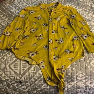 Yellow flower blouse
